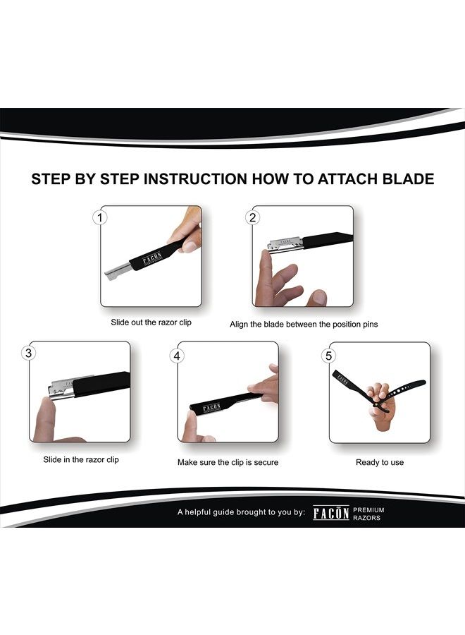 100 شفرة + ماكينة حلاقة باربر احترافية قابلة للتعديل بحافة مستقيمة - ماكينة حلاقة ذات جودة صالون