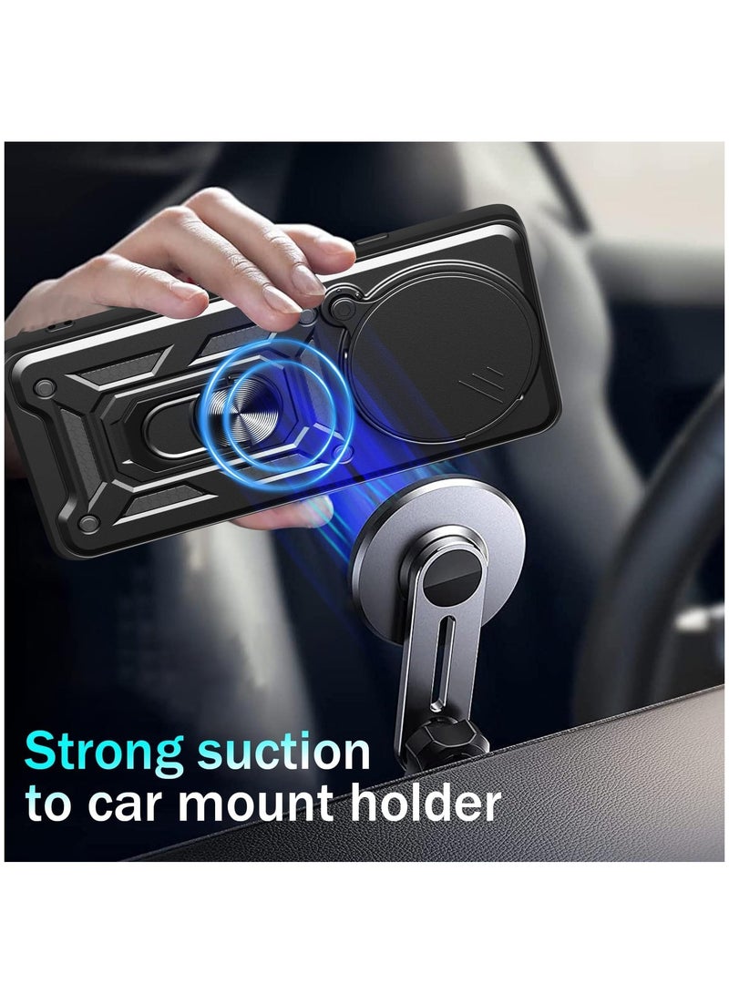 CHEROSIN Phone Cover for Honor Magic7 Pro 5G with Slide Camera Cover Drop Protective Phone Case with Magnetic Car Mount Holder - Image 2