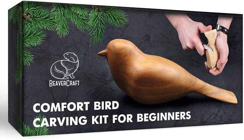 BeaverCraft Wood Carving Kit Comfort Bird DIY Kits for Adults Hobbies Whittling Knife Kit for Beginners & Kids Adult Craft Kits Wood Carving Knife Set - Image 1