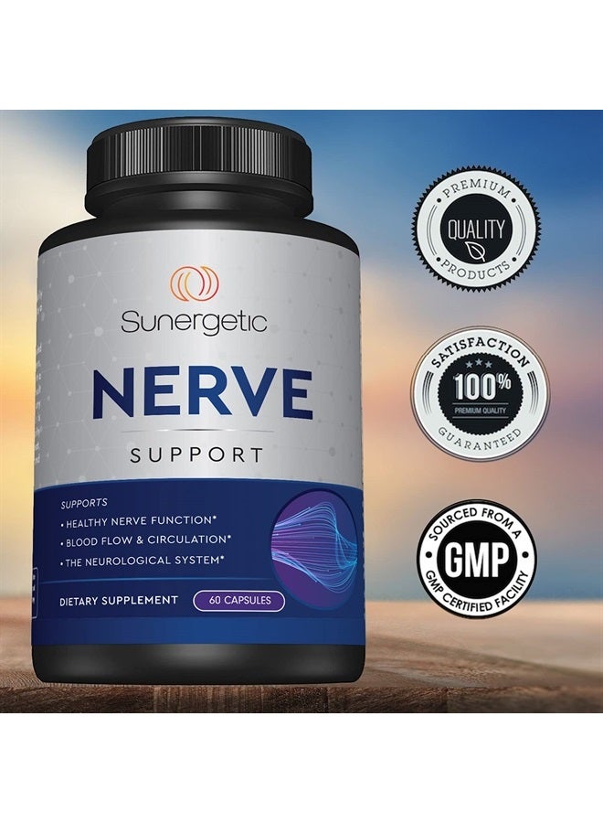 Sunergetic Premium Nerve Support Supplement – with Alpha Lipoic Acid (ALA) 600 mg, Acetyl-L-Carnitine (ALC) & Benfotiamine - Nerve Support Formula for Healthy Circulation, Feet, Hands & Toes - 60 Capsules - Image 5