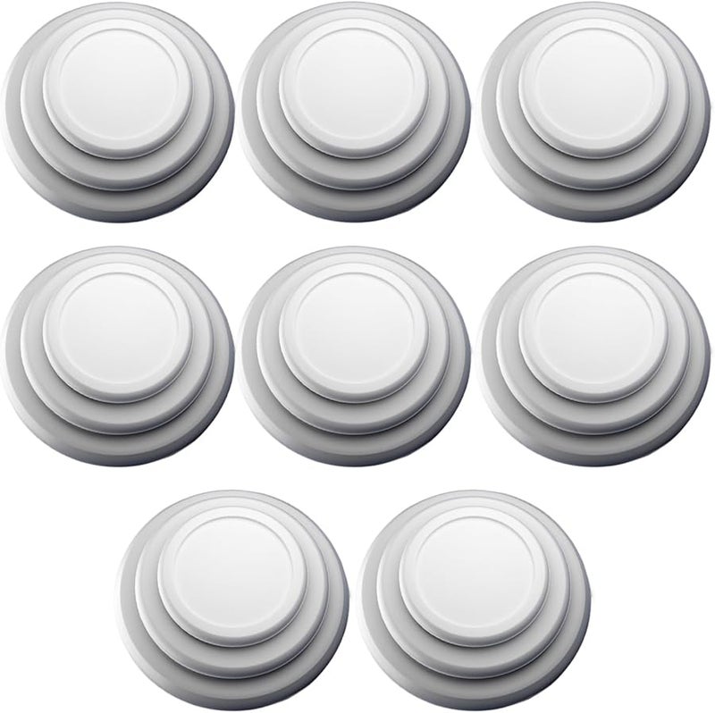 White 8pcs Car Door Anti Collision Pads Silicone Bumper Guard for Sliding Door Edge Scratch Resistant Noise Reduction - Image 1