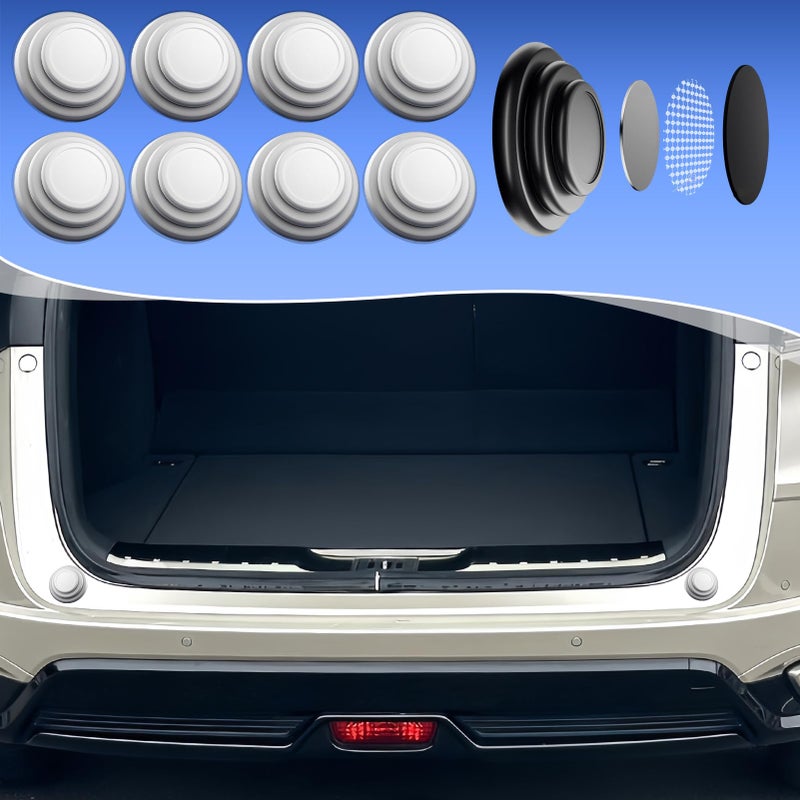 White 8pcs Car Door Anti Collision Pads Silicone Bumper Guard for Sliding Door Edge Scratch Resistant Noise Reduction - Image 3