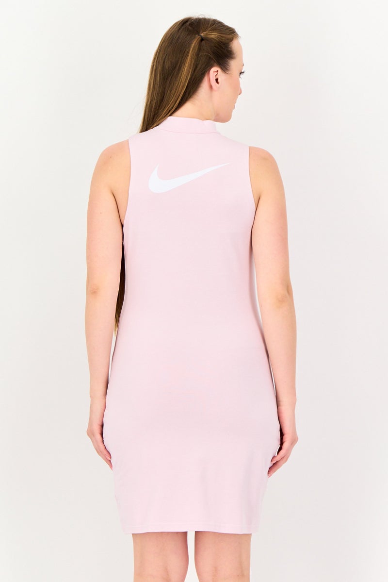 Nike فستان خارجي بدون أكمام للنساء بتصميم نحيف، وردي - Image 4