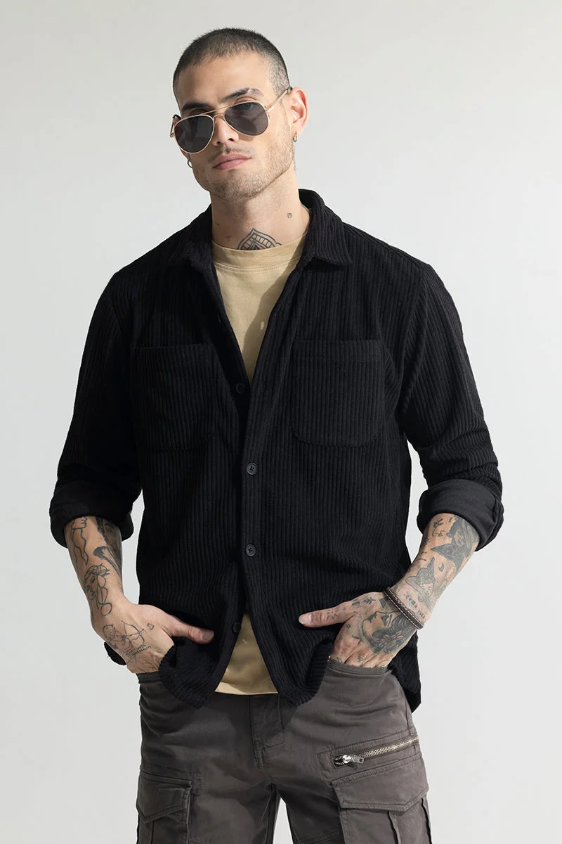 SNITCH Cozy Cord Black Shirt