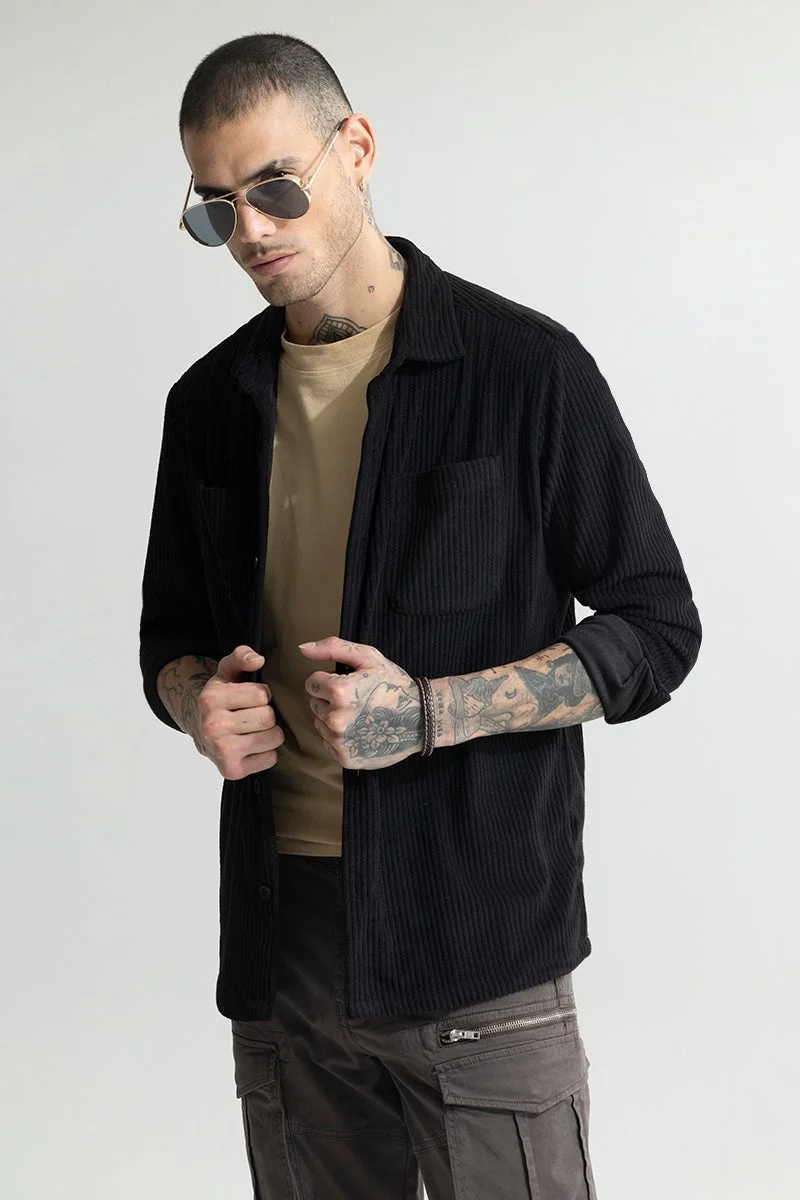 SNITCH Cozy Cord Black Shirt