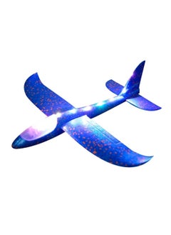 SHOWAY 2 عبوة من طائرات LED المضيئة، طائرة رغوية كبيرة مقاس 17.5 بوصة، طائرة شراعية بوضعين للطيران، لعبة طيران للأطفال، ألعاب رياضية خارجية، هدايا حفلات أعياد الميلاد، طائرة رغوية  - Image 1