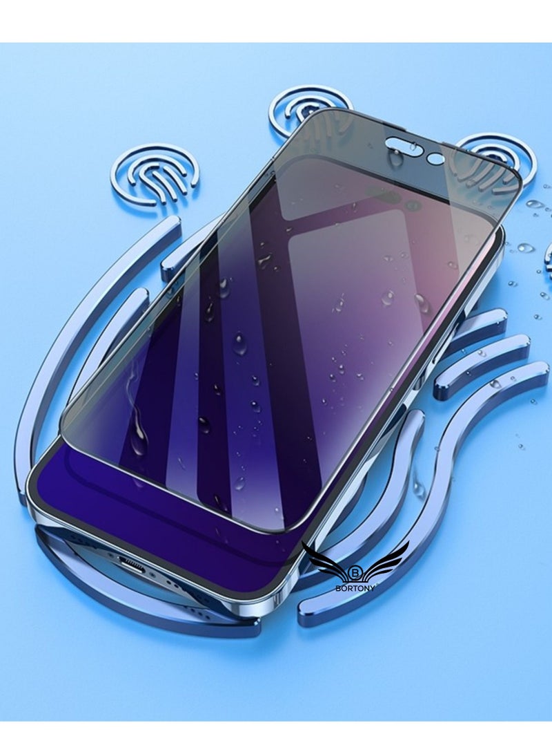 BORTONY iPhone 14 Pro Privacy Screen Protector 9H Anti Spy Dark Film Guard Case Friendly Bubble Free Tempered Glass for Apple iPhone 14 Pro 6.1 Inch 2022 - Image 4