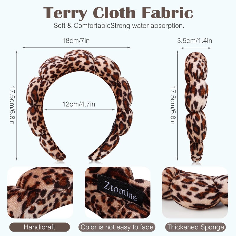 Ztomine Spa Headbands for Facial Skincare, Set of 2 Terry Cloth Headbands for Face Washing, Hair Mask, Skin Treatment - Image 3