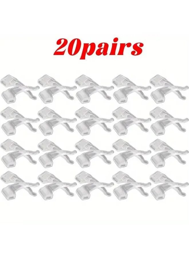 20 Pairs Clear Anti Slip Eyeglass Ear Hooks Unisex Lightweight Nonslip Sleeves - Image 1