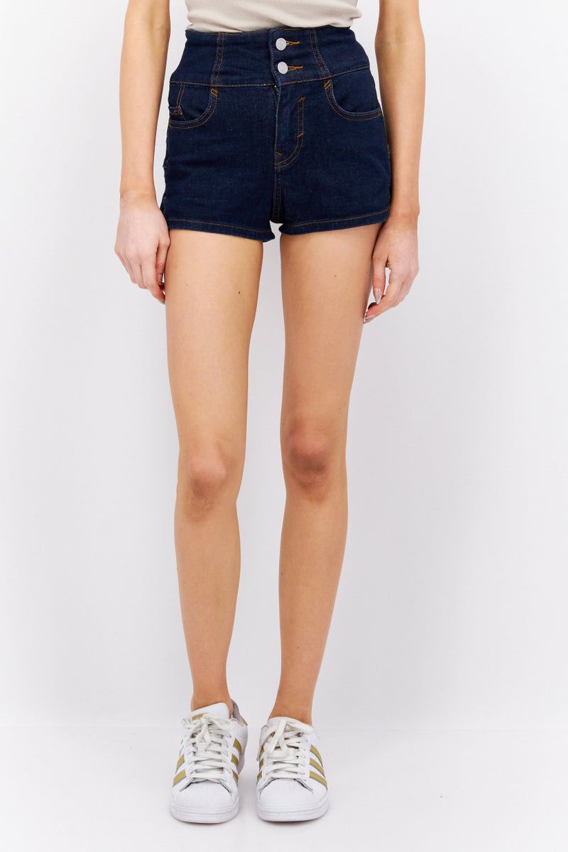 ESPRIT شورتات جينز مغسولة للنساء، كحلي - Image 1