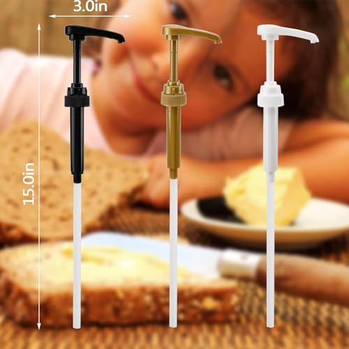 THW® 6pcs Coffee Syrup Pump Dispenser, Fits 750ml Bottles, for Skinny Syrup, Jam, Dish Soap, Shower Gel, Cosmetics, Lotion (Gold, White, Black) - Image 3