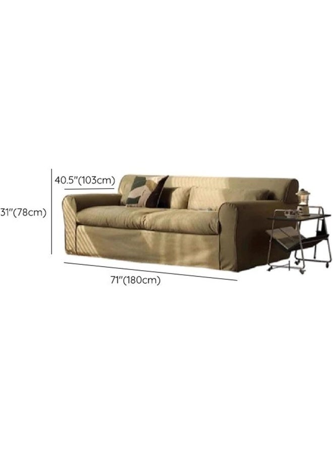 Ripple FURNITURE UAE Homes Modern Round-Arm Sofa, Plush Cushioned Couch, Brown - Image 2