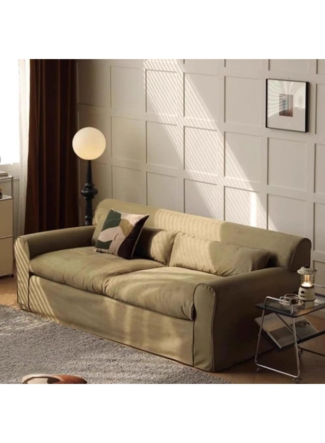 Ripple FURNITURE UAE Homes Modern Round-Arm Sofa, Plush Cushioned Couch, Brown - Image 1