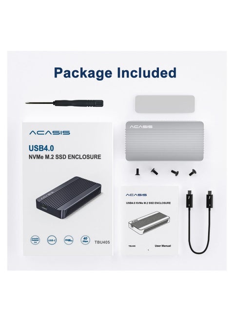40Gbps USB 4.0 Thunderbolt SSD Case Hard Driver for Storing and Transferring Data Compact and Portable