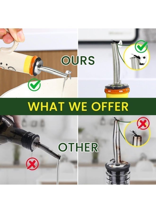 حياة كومفورت موزع زيت زيتون سيراميك بسعة، وعاء زيت يحجب الأشعة فوق البنفسجية، فوهة خالية من التنقيط وقاعدة مضادة للانقلاب لطاولة المطبخ(540 مل) - Image 5