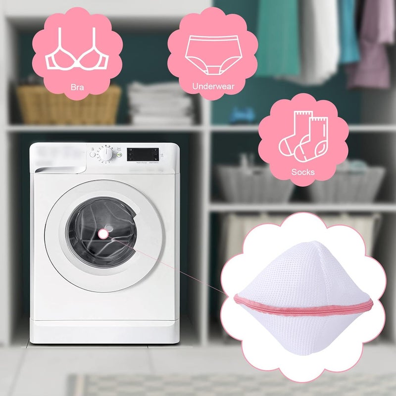 Bra Washing and Protection Mesh Bag Washing Machine Special Underwear Washing Bag with Zipper Fine Mesh Laundry Bag White 6PCS - Image 5