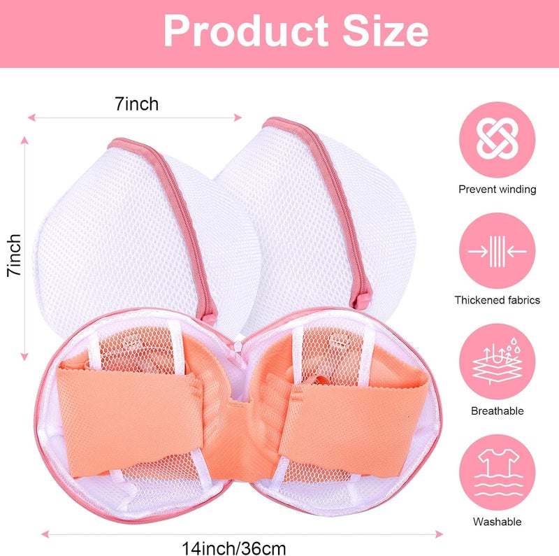 Bra Washing and Protection Mesh Bag Washing Machine Special Underwear Washing Bag with Zipper Fine Mesh Laundry Bag White 6PCS - Image 2