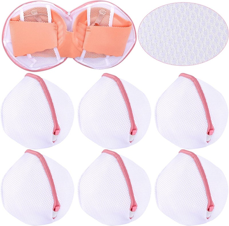 Bra Washing and Protection Mesh Bag Washing Machine Special Underwear Washing Bag with Zipper Fine Mesh Laundry Bag White 6PCS - Image 1