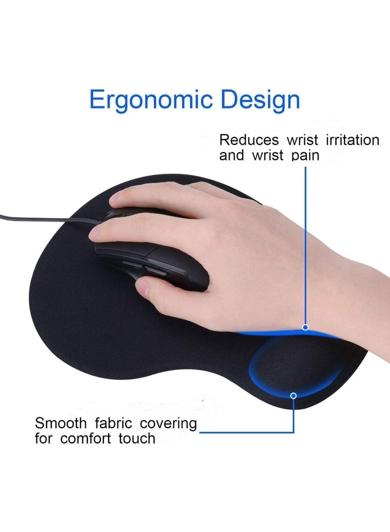 BEST ONE Mouse Pad - Ergonomic Mouse Pads with Comfortable Gel Wrist Rest Support a, Non-Slip PU Base for Easy Typing Pain Relief Durable and Easy to Clean Small Black - Image 5