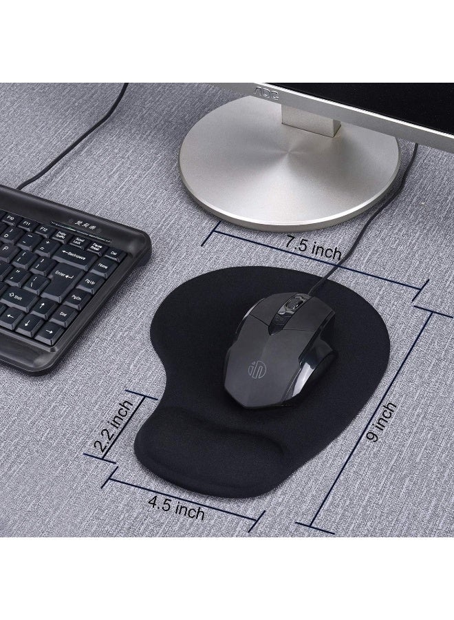 BEST ONE Mouse Pad - Ergonomic Mouse Pads with Comfortable Gel Wrist Rest Support a, Non-Slip PU Base for Easy Typing Pain Relief Durable and Easy to Clean Small Black - Image 2