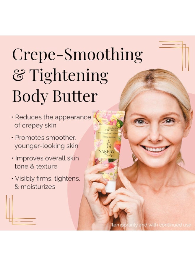 Nakery NAKERY Body Butter Anti Aging Moisturizer - Body Cream Skin Tightening Cream & Neck Firming Cream, Moisturizing Cream & Neck Tightening Cream for Body & Face Cream for Dry Skin 300ml(Social Butterfly)  - Image 2