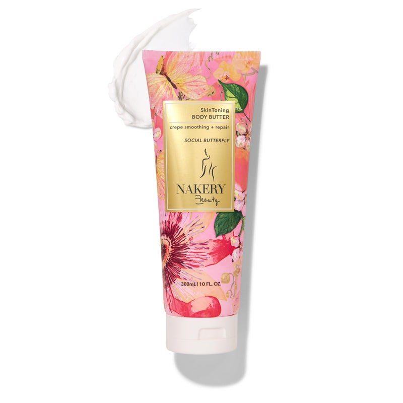 Nakery Body Butter Anti Aging Moisturizer - Skin Tightening Cream & Neck Firming Cream, Moisturizing Cream & Neck Tightening for Dry Skin 300ml(Social Butterfly) - Image 1