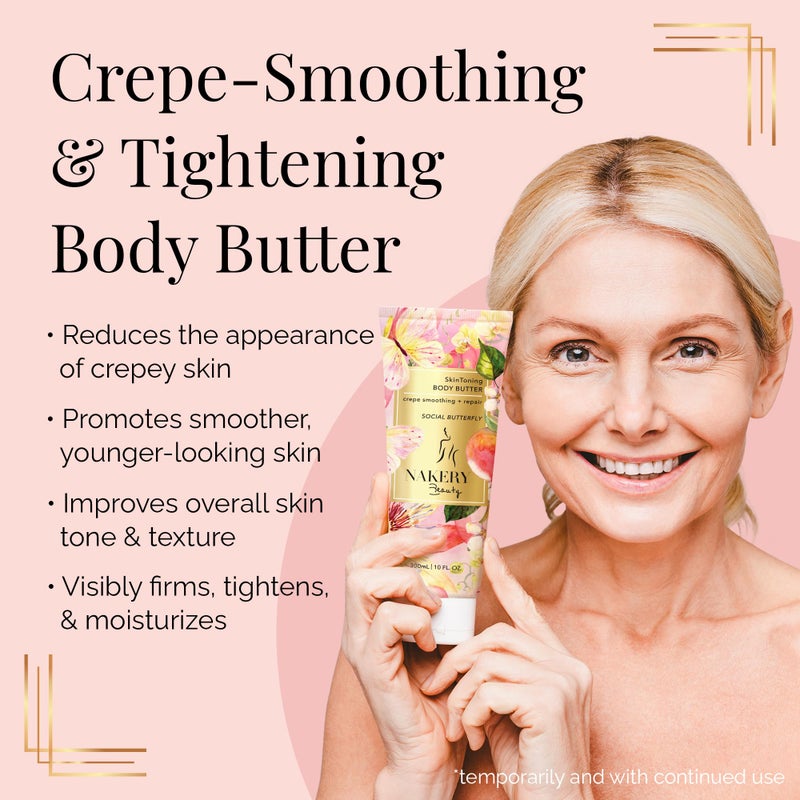 Nakery Body Butter Anti Aging Moisturizer - Skin Tightening Cream & Neck Firming Cream, Moisturizing Cream & Neck Tightening for Dry Skin 300ml(Social Butterfly) - Image 4