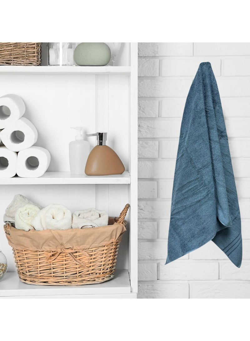 كاسينو Kassino Premium Bath Towels Set - (4 Pack, 70x140 cm), 580 GSM Bath Towel,100% Combed Cotton, Soft & Quick-Dry Towels for Bathroom, Highly Absorbent, Double Stitched Hotel Quality Towels | China Blue - Image 4