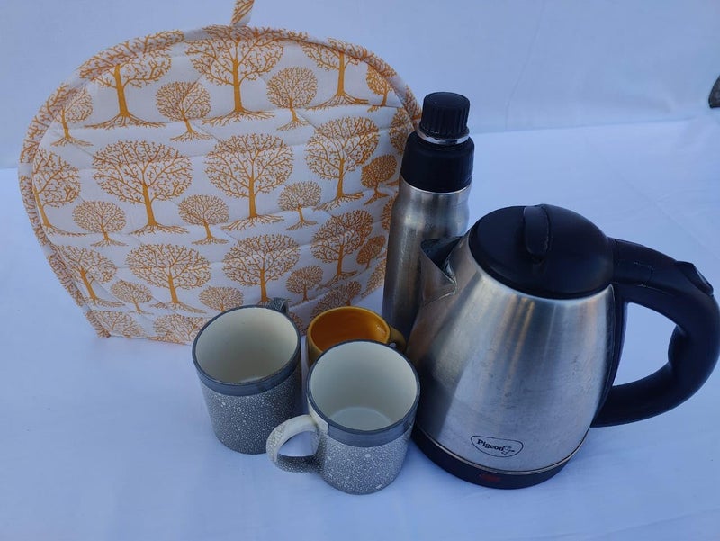 Malan Bai Mandala Tea Cozy Cover Hand Block Winter Tea Cozy Cotton Tea Kettle Warmer Pot Cover Hot Coffee Cover Handamde Kitchen Décor Brand: Malan Bai (Pattern 27) - Image 1