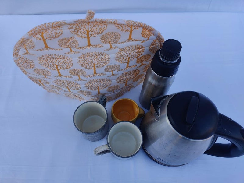 Malan Bai Mandala Tea Cozy Cover Hand Block Winter Tea Cozy Cotton Tea Kettle Warmer Pot Cover Hot Coffee Cover Handamde Kitchen Décor Brand: Malan Bai (Pattern 27) - Image 5