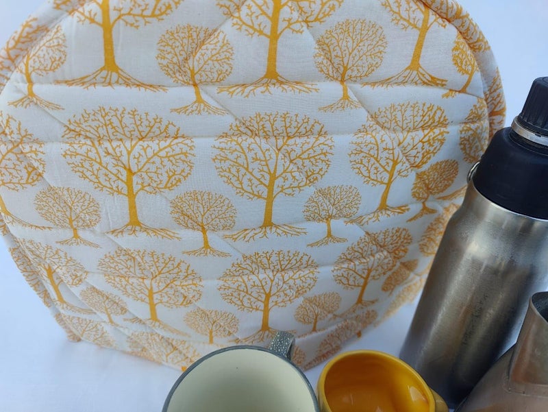 Malan Bai Mandala Tea Cozy Cover Hand Block Winter Tea Cozy Cotton Tea Kettle Warmer Pot Cover Hot Coffee Cover Handamde Kitchen Décor Brand: Malan Bai (Pattern 27) - Image 3