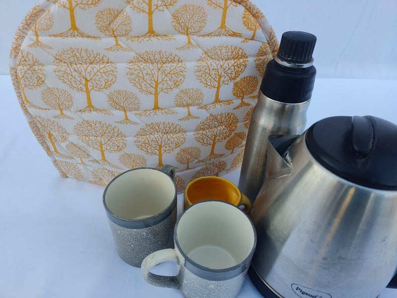 Malan Bai Mandala Tea Cozy Cover Hand Block Winter Tea Cozy Cotton Tea Kettle Warmer Pot Cover Hot Coffee Cover Handamde Kitchen Décor Brand: Malan Bai (Pattern 27) - Image 4