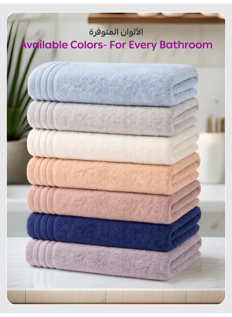 Donetella Beige Bath Towel (1 Pack, 70 X 140 cm) - Microfiber 330 GSM - Super Soft, Highly Absorbent, Quick Drying Thick Bathroom Towels - Soft Hotel Quality for Bath and Spa  | Best Price UAE