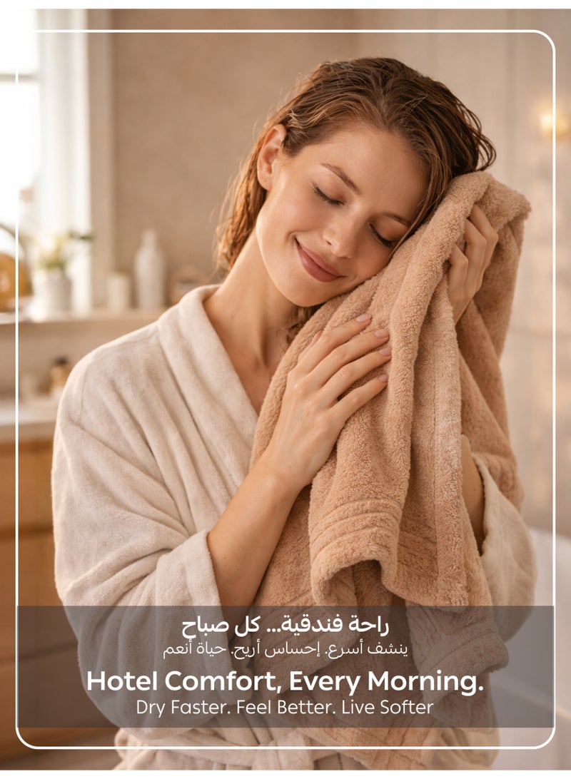 دوناتيلا منشفة حمام (عبوة 1، 70 × 140 سم) - مايكروفايبر 330 جي إس إم - ناعمة للغاية، عالية الامتصاص، سريعة الجفاف، مناشف حمام سميكة - نعومة بجودة فندقية للحمام والسبا - Image 3