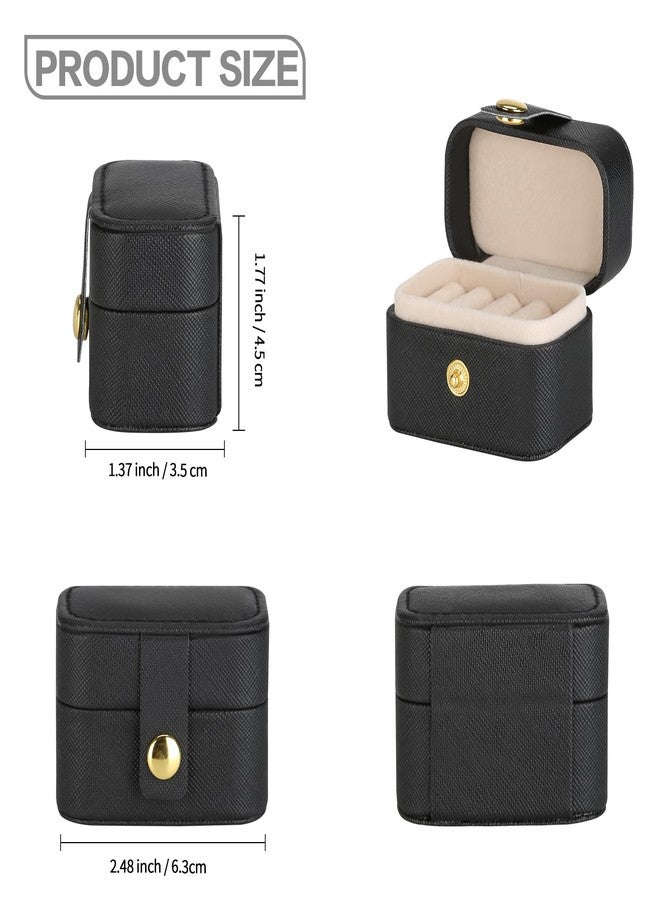 KUKUVR Small Travel Jewelry Box For Ring Stud Earring, Mini Jewelry Ring Holder for Multiple Rings, Portable Jewelry Storage Organizer Case (Black) - Image 2