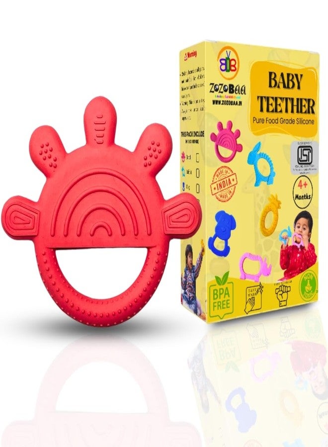 ZoZoBaa Finger Shape Soft Silicone Teether for Baby Gums, Teething Toys for Babies, BPA Free, Pain-Relief, Non-Toxic, 100% Food Grade, Soothing & Smooth Edges Easy to Grasp Chewable-Hand (Pack of 1) - Image 1