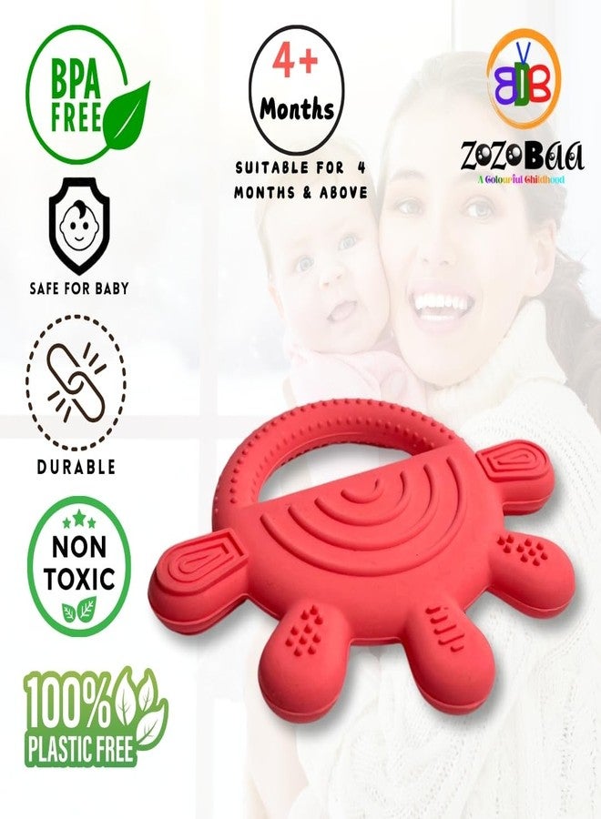 ZoZoBaa Finger Shape Soft Silicone Teether for Baby Gums, Teething Toys for Babies, BPA Free, Pain-Relief, Non-Toxic, 100% Food Grade, Soothing & Smooth Edges Easy to Grasp Chewable-Hand (Pack of 1) - Image 2