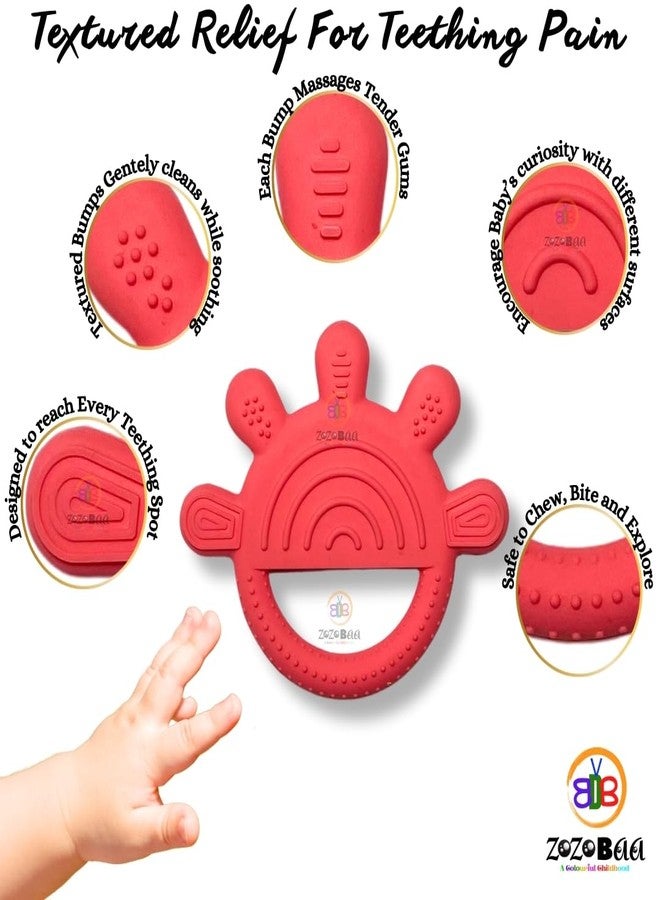 ZoZoBaa Finger Shape Soft Silicone Teether for Baby Gums, Teething Toys for Babies, BPA Free, Pain-Relief, Non-Toxic, 100% Food Grade, Soothing & Smooth Edges Easy to Grasp Chewable-Hand (Pack of 1) - Image 3