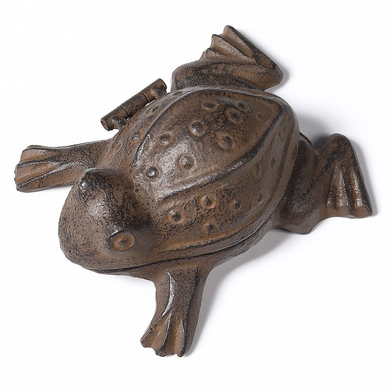 WEMPOLU Frog Key Hider Outdoor Cast Iron Hidden Spare Key Holder Outside Garden Indoor Decoration Distressed Brown