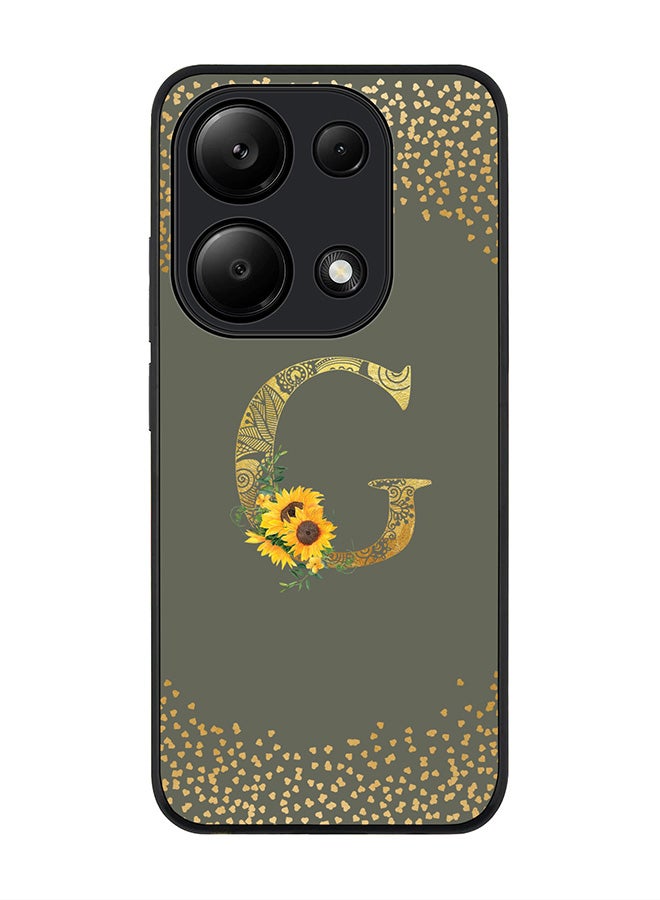 Stylizedd Rugged Case for Xiaomi Redmi Note 13 Pro 4G / Xiaomi Poco M6 Pro 4G -Custom Monogram Initial Letter Mandala Floral Alphabet -G(Olive Green) - Image 1