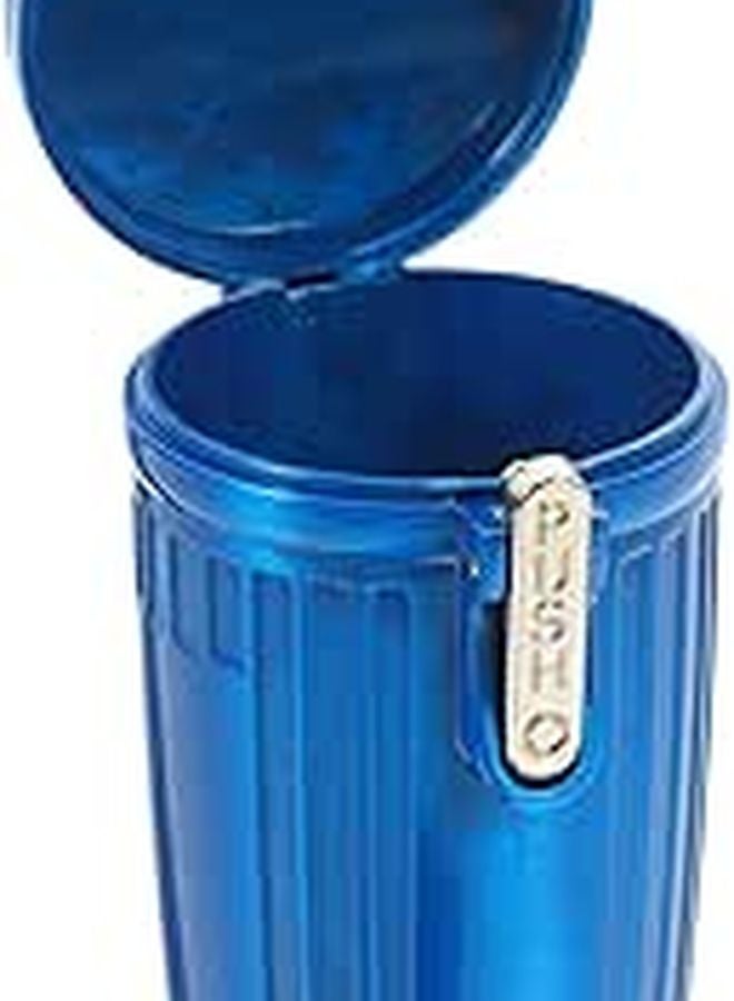 Windproof Portable Pocket Ashtray With Lid Smokeless Snuffer For Outdoor Travel Car Blue - Image 1
