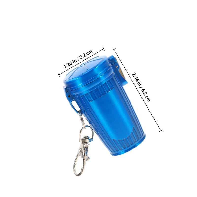 Windproof Portable Pocket Ashtray With Lid Smokeless Snuffer For Outdoor Travel Car Blue - Image 3