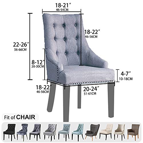 Lellen Velvet Stretch Wingback Chair Cover Slipcover - Reusable Protector Cover for Dining Room Banquet Home Decor etc Machine Washable Hand Washable (Black, 4PC) - Image 5