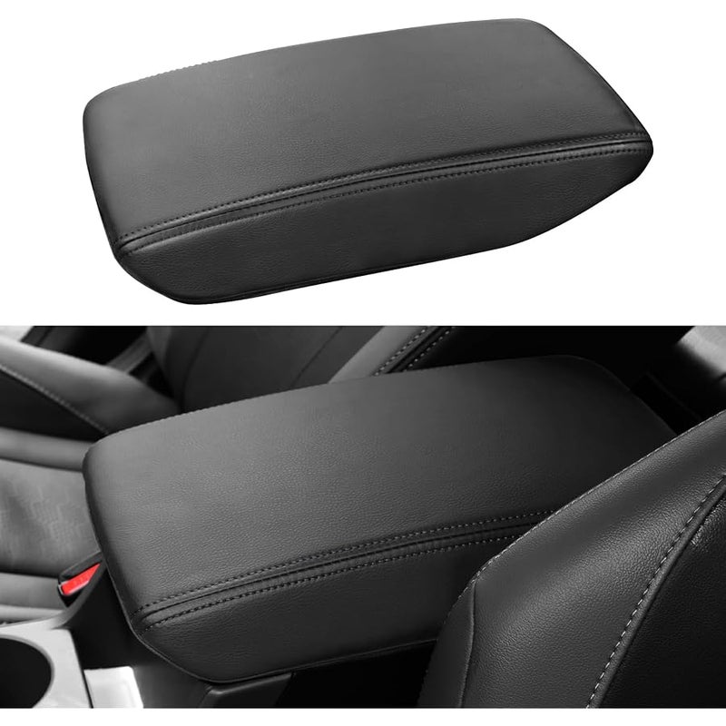 INTGET for 2026 Subaru Crosstrek/Impreza Accessories 2024 2025 Center Console Armrest Cover Leather Arm Rest Box Lid Car Middle Seat Cover Protector (Black Stitches, 2024+) - Image 1
