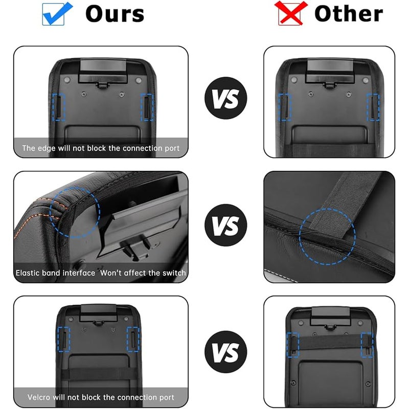 INTGET for 2026 Subaru Crosstrek/Impreza Accessories 2024 2025 Center Console Armrest Cover Leather Arm Rest Box Lid Car Middle Seat Cover Protector (Black Stitches, 2024+) - Image 2