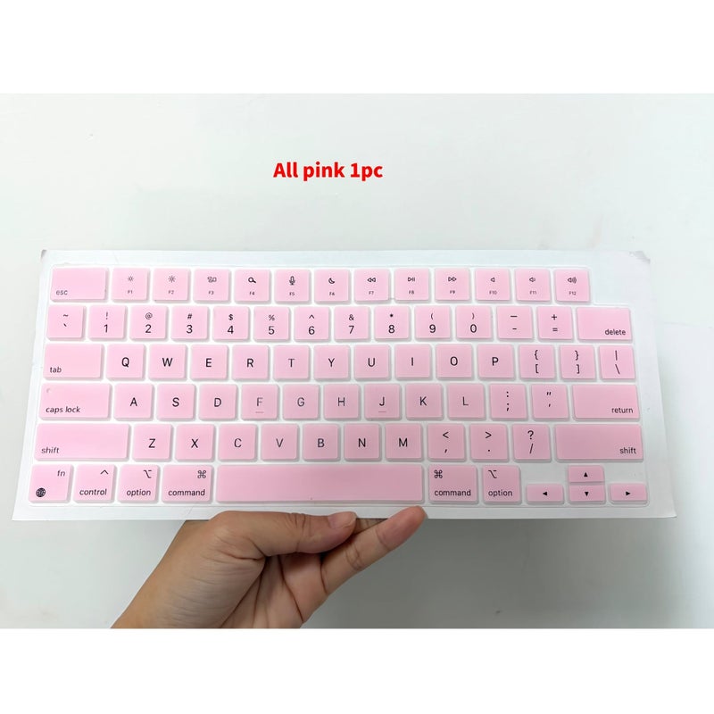 واقي لوحة المفاتيح مناسب لـ MacBook Air 15 بوصة موديلات M2 جميعها باللون الوردي - Image 1