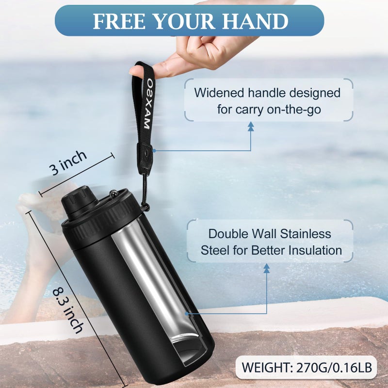 MAXSO Sealed Can Cooler Fizz Lid Can Cover for 12 oz Regular, Slim Skinny Cans & As Thermal Bottle, 4-in-1 Insulated Vacuum Stainless Steel Carbonated Cold Drink Holder - Black - Image 2