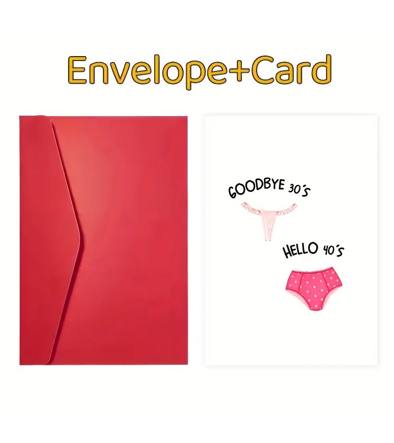 Humorous Goodbye 30 Hello 40 Birthday Card with Envelope Polka Dot Underwear Design 2pc - Image 4