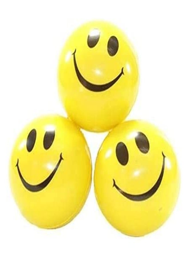 Sixfire Smiley Face Squeeze Ball Yellow Ball Stress Reliver BallSoft Balls Cute Funny Emoji Happy Smiley Face Squeeze Sponge Balls Best Birthday Return Gift for Kids (Yellow) Pack of 3 - Image 1