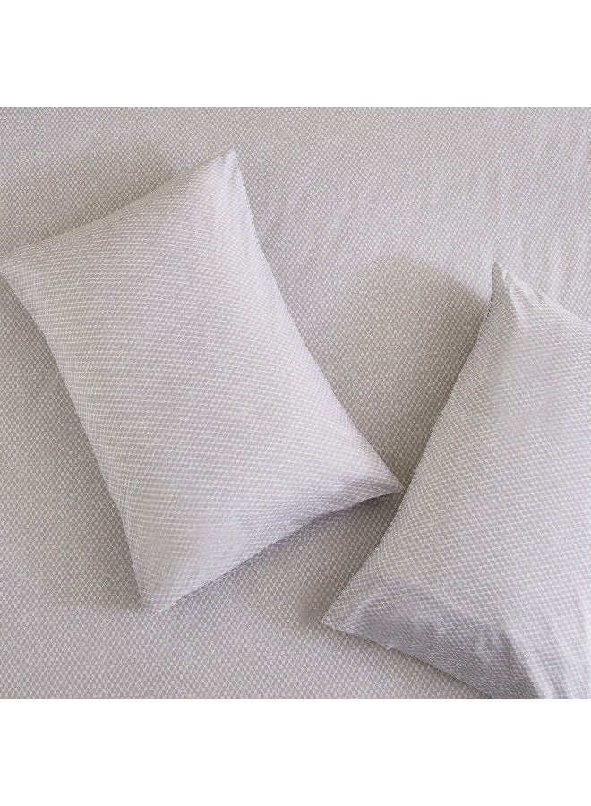Home Box Geometric Cotton Pillowcase Set - Grey - 2 Pieces - Image 4